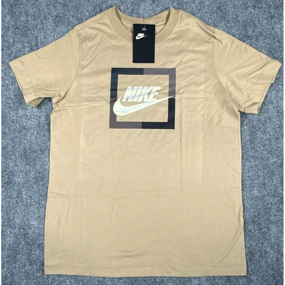 Nike Futura Youth Large Open Bloc Beige Youth Tee Shirt NWT